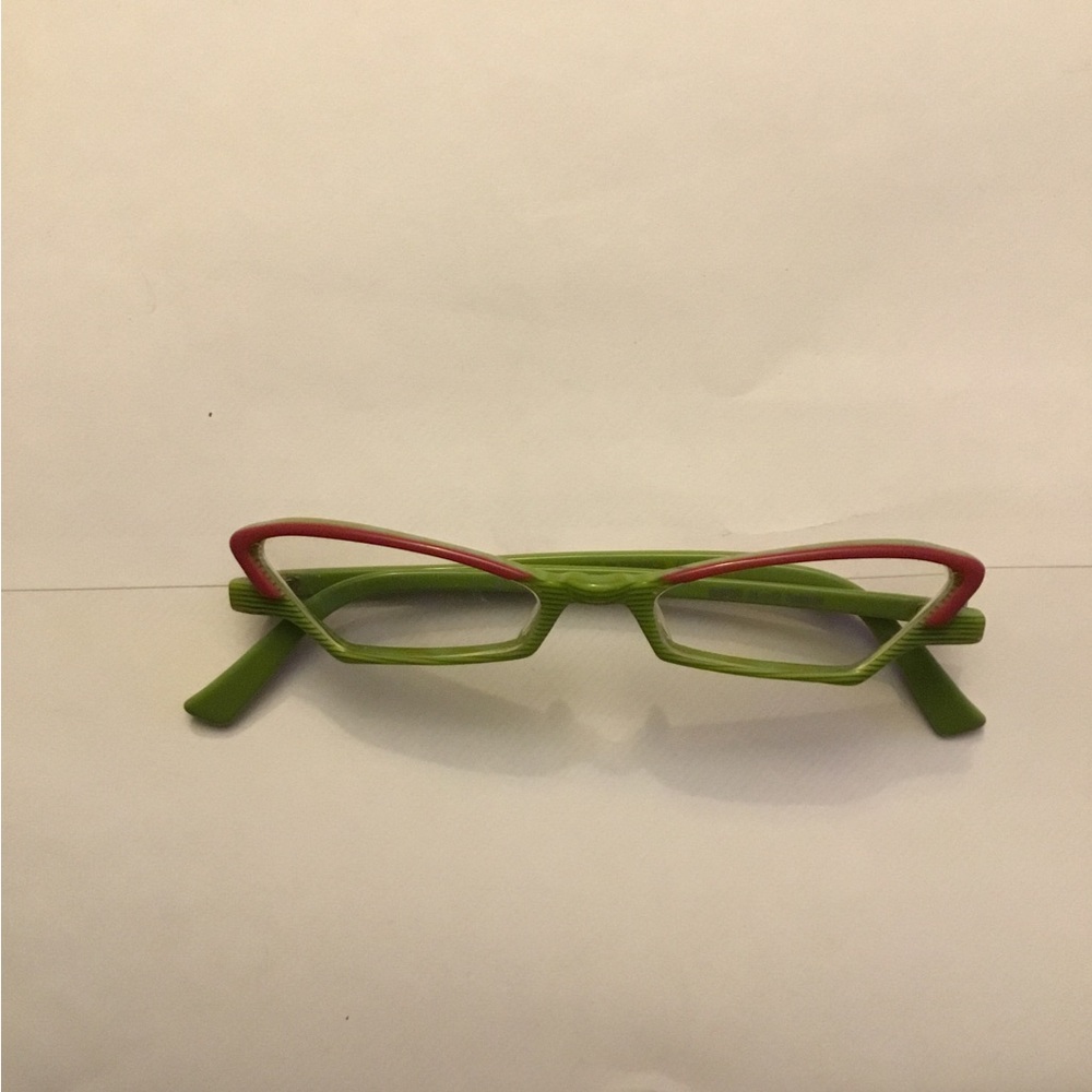 Vintage? Green and Red Authentic Traction Productions Eyeglasses 44/18 mm.